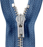 Reißverschluss blau - silber 12cm - nicht teilbar
