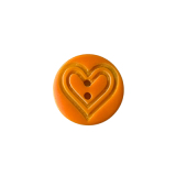 Kunststoffknopf 15mm 2 Loch gelbes Herz