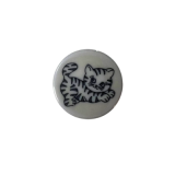 Kunststoffknopf 15mm Öse Katze grau