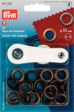 Ösen und Scheiben, 11,0mm, altmessing (541363)