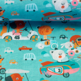 Henry - Baumwolle - Tiere und Fahrzeuge - aqua Henry - Baumwolle - Tiere und Fahrzeuge - aqua