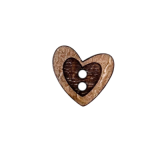 Kokosnussknopf 12mm 2 Loch hölzernes Herz