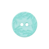 Polyesterknopf 18mm 2 Loch floral helltürkis