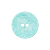 Polyesterknopf 23mm 2 Loch floral helltürkis