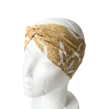 Knotenstirnband gold mit weißen Ranken Knotenstirnband gold mit weißen Ranken