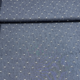 65cm Reststück - Hilco - Jeansstretch DESTINY mit Webpunkte -dunkles jeansblau