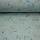 Alpenfleece Farsund - Herzen - melange mint