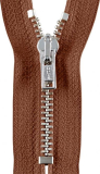 Reißverschluss braun (fb.932) - silber 16cm - nicht teilbar