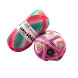 SUPER SOXX 4-FACH/4-PLY - grün/aqua/pink (Fb. 0507)