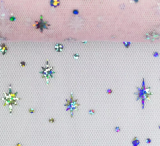 Tüll Elsa- rosa mit Sternen Tüll Elsa- rosa mit Sternen