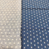 Baumwollstoff Kopenhagen - abstrakte Formen - jeans-weiß