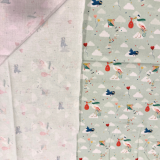 Baumwollstoff Junge Linie - Störche - grün