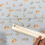 Baumwollstoff Capri - Mäuse und Igel - hellblau