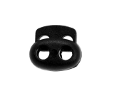 Kordelstopper 2-loch KST 18mm oval schwarz