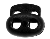 Kordelstopper 2-loch KST 18mm oval schwarz