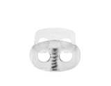 Kordelstopper 2-loch KST 18mm oval transparent