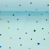 Tüll Hearts - bunte Herzen auf türkis