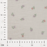 Musselin mit Blütenstickerei in weiß