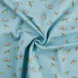 Baumwolljersey Lili dusty blue - Folien Print