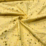 Musselin Crafted Nature Punkte Gelb Metallic