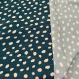 85cm Reststück - Yvonne Punkte Naturweiß Petrol