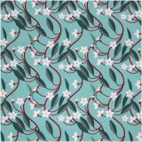 Rico Design • Baumwoll-Popelin, Kirschblüten, türkis