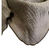 Musselindreieckstuch in olive mit Glitzer Musselindreieckstuch in olive mit Glitzer