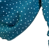 Musselindreieckstuch in petrol mit weißen Punkten