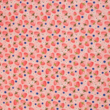 Baumwolle - Früchte - Erdbeeren, Blaubeeren, rosa - Swafing