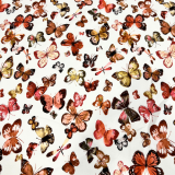 Hanabi • French Terry - Schmetterlinge - weiß