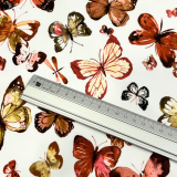 Hanabi • French Terry - Schmetterlinge - weiß