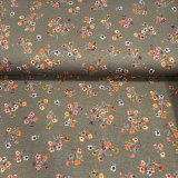 Baumwolljersey in grau mit Streublumen