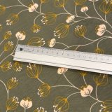 Baumwolljersey florales Muster auf waldgrünen Untergrund