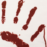 Baumwolle - rote Hände auf weiß - Halloween