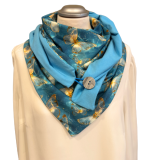 Dreieckstuch Golden Wings mit blauer Rückseite Dreieckstuch Golden Wings mit blauer Rückseite