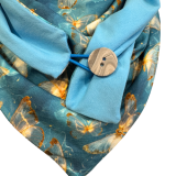 Dreieckstuch Golden Wings mit blauer Rückseite Dreieckstuch Golden Wings mit blauer Rückseite