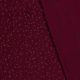 Musselin bordeaux mit goldenen Punkten Musselin bordeaux mit goldenen Punkten