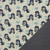 Swafing - Alpenfleece Isla - Pinguine auf naturweiß