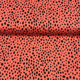 1,3m Zuschnitt - Hanabi • French Terry - rain of Dots - koralle 1,3m Zuschnitt - Hanabi • French Terry - rain of Dots - koralle