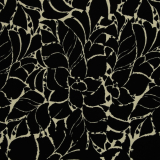 Sizilien - Viskosejersey Blätter in ecru/schwarz