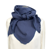 Musselintuch blau mit Tupfen