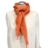 Musselintuch orange mit Tupfen