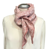 Jacquard-Dreieckstuch mit Blüten auf rosa