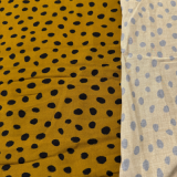 Pauline Viskose - Tupfen, 1cm, Goldgelb Pauline Viskose - Tupfen, 1cm, Goldgelb