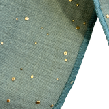 Musselintuch altmint mit Goldpunkten