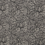 Padura - Viskose-Leinen-Stoff - Blätter in schwarz/beige