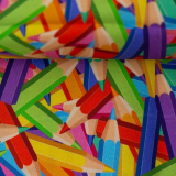 Baumwolle - Allover Buntstifte - bunt - Swafing