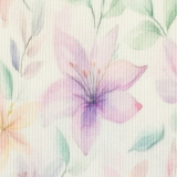 Rippjersey - Hermine -Lilien - natur/bunt