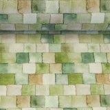 Dekostoff Laura - Karos grün/beige