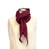 Musselintuch bordeaux mit goldenen Punkten - Sommertuch für Damen